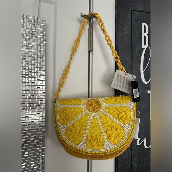 NWT Couture Crescent Lemon Shoulder Bag NOT AVAILABLE FOR RETAIL Wholesale only - Picture 7 of 11